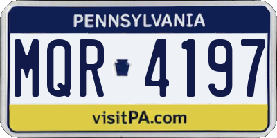 PA license plate MQR4197