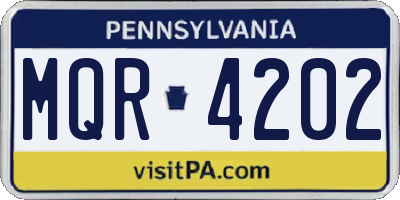 PA license plate MQR4202