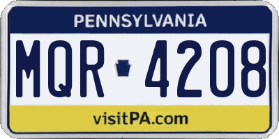 PA license plate MQR4208