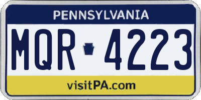 PA license plate MQR4223