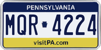 PA license plate MQR4224