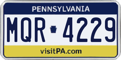 PA license plate MQR4229