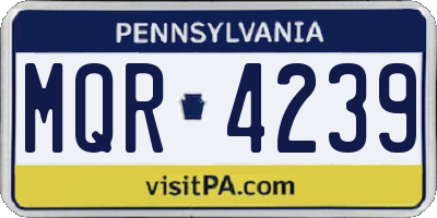 PA license plate MQR4239