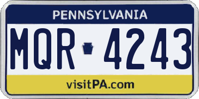 PA license plate MQR4243