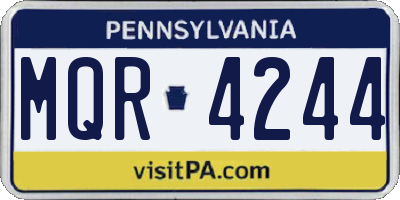 PA license plate MQR4244
