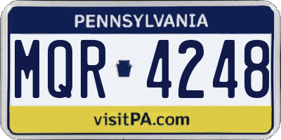 PA license plate MQR4248