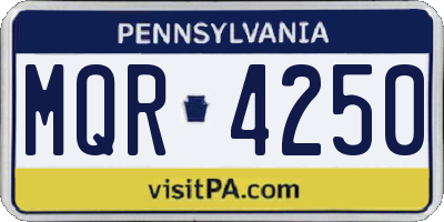 PA license plate MQR4250