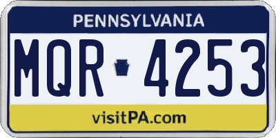 PA license plate MQR4253