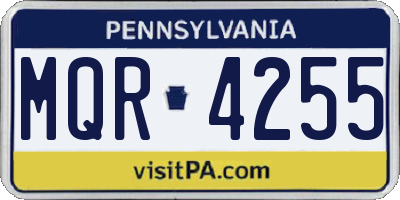 PA license plate MQR4255
