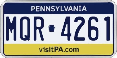 PA license plate MQR4261