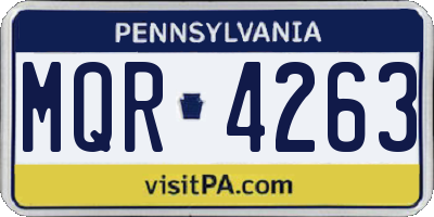 PA license plate MQR4263