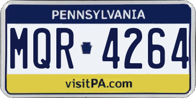 PA license plate MQR4264