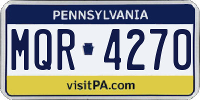 PA license plate MQR4270