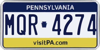PA license plate MQR4274