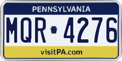 PA license plate MQR4276