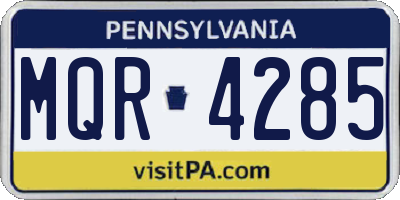 PA license plate MQR4285