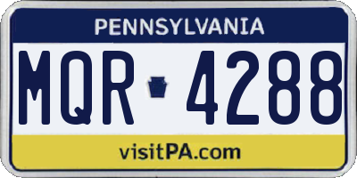 PA license plate MQR4288