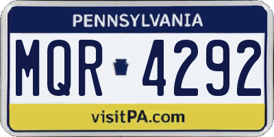 PA license plate MQR4292