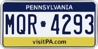 PA license plate MQR4293