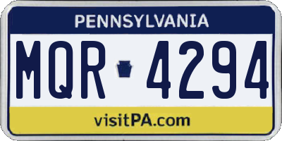 PA license plate MQR4294