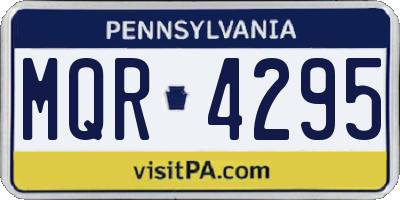 PA license plate MQR4295