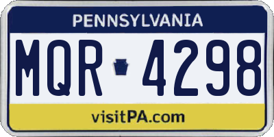 PA license plate MQR4298