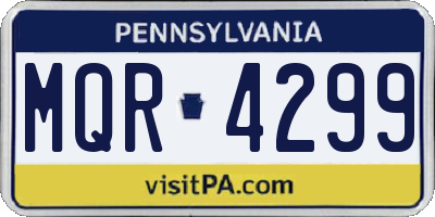 PA license plate MQR4299