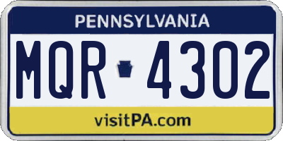 PA license plate MQR4302