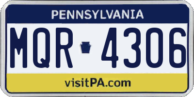 PA license plate MQR4306