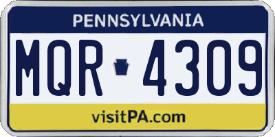 PA license plate MQR4309
