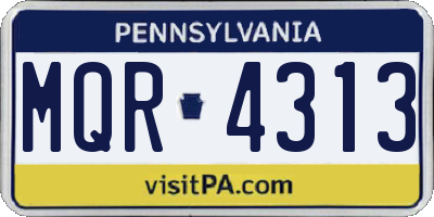 PA license plate MQR4313