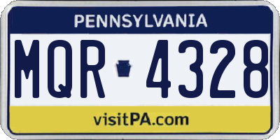 PA license plate MQR4328
