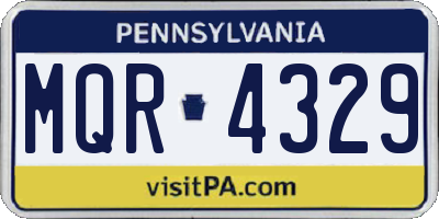 PA license plate MQR4329