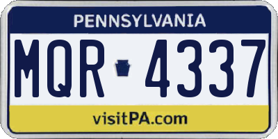 PA license plate MQR4337