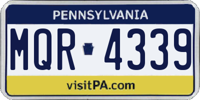PA license plate MQR4339