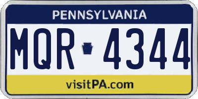 PA license plate MQR4344