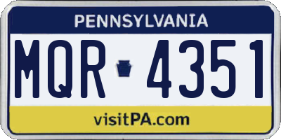 PA license plate MQR4351