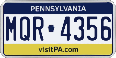 PA license plate MQR4356