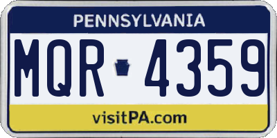 PA license plate MQR4359