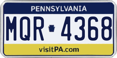 PA license plate MQR4368