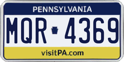PA license plate MQR4369