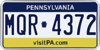 PA license plate MQR4372