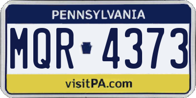 PA license plate MQR4373
