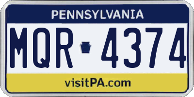PA license plate MQR4374