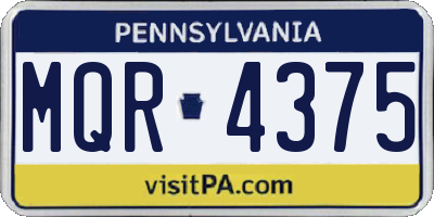 PA license plate MQR4375