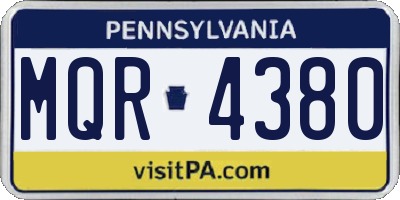 PA license plate MQR4380