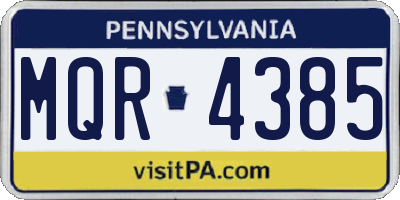 PA license plate MQR4385