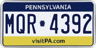 PA license plate MQR4392