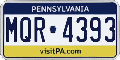 PA license plate MQR4393