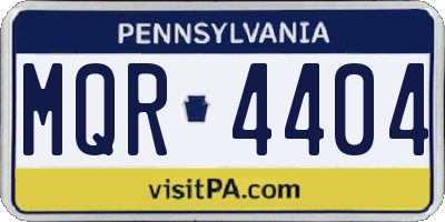PA license plate MQR4404